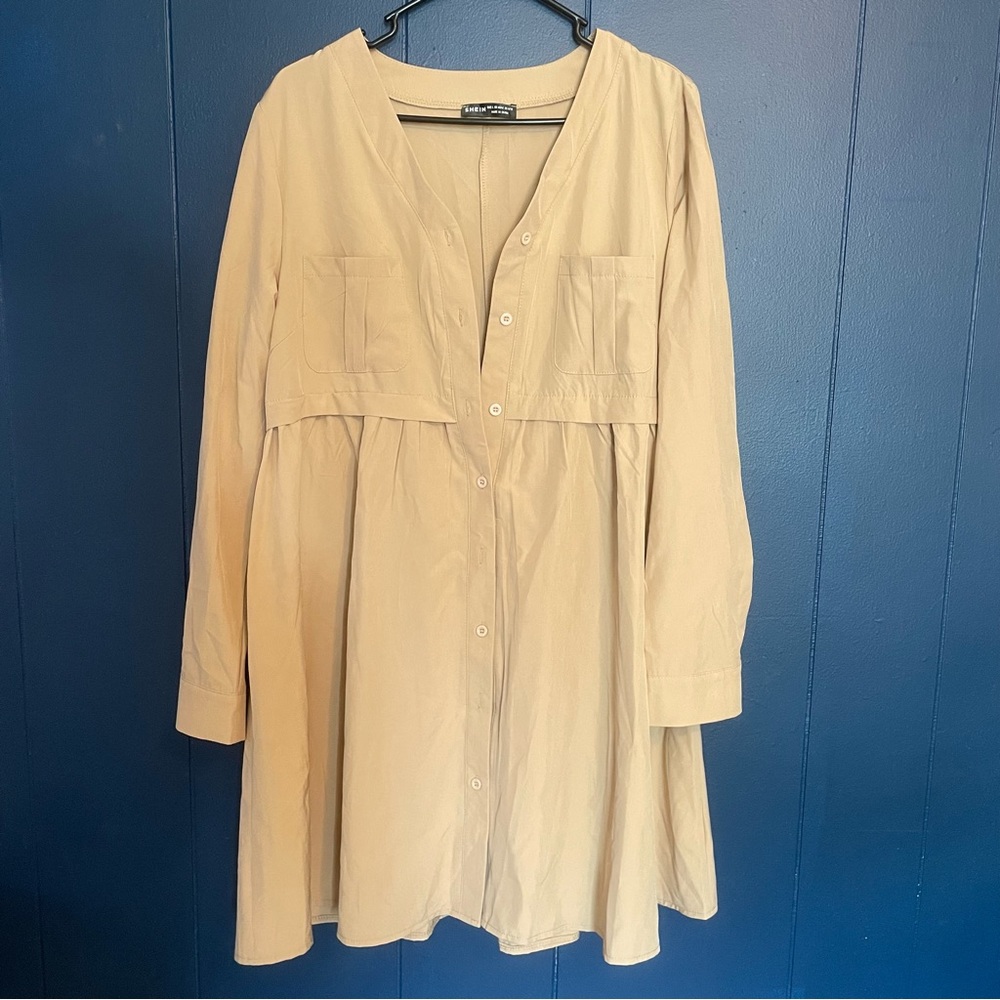 Button-Up Pocketed Dress